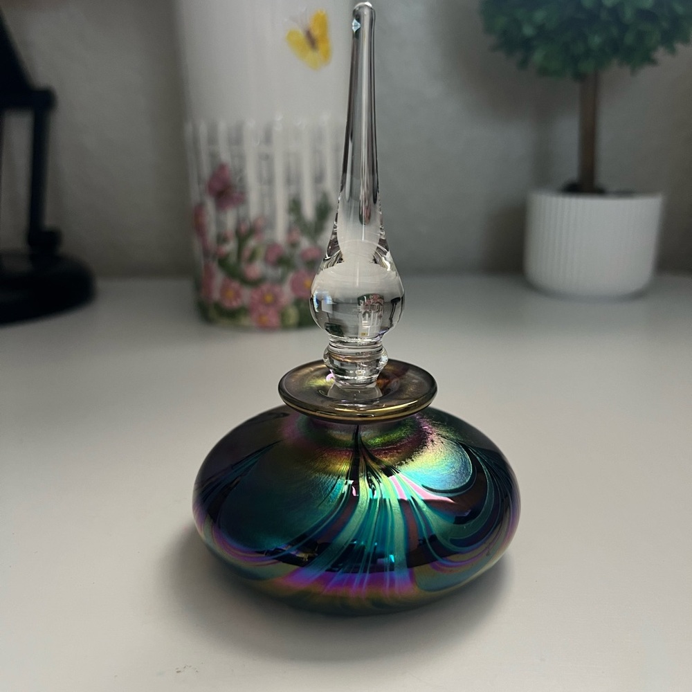 Iridescent Glass Perfume Bottle